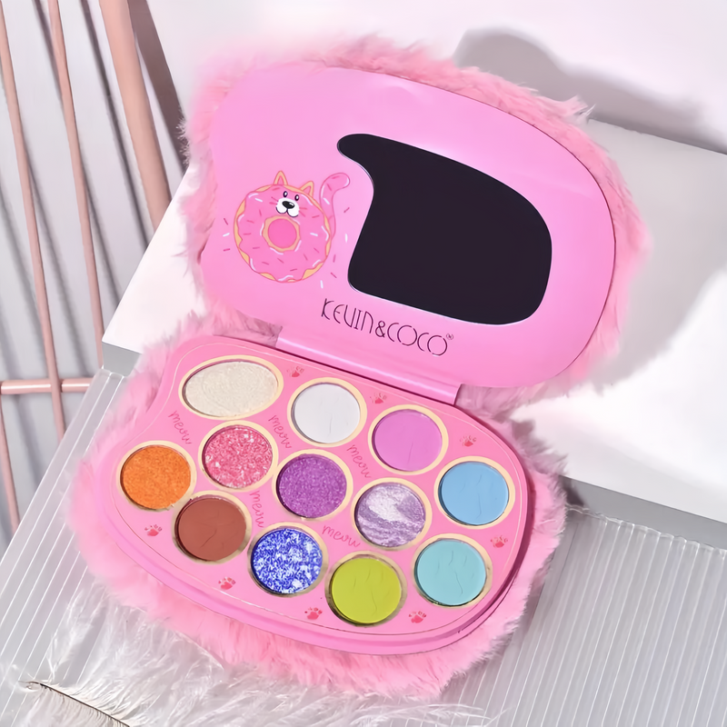 🐾 Adorable Kitty Meow 12-Shade Eyeshadow Palette 🐱